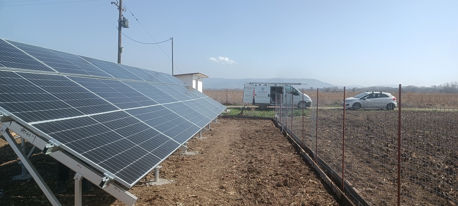 Αγροτικό φωτοβολταϊκο επί εδάφους 10KW - ΜΑΥΡΟΛΕΥΚΗ ΔΡΑΜΑ